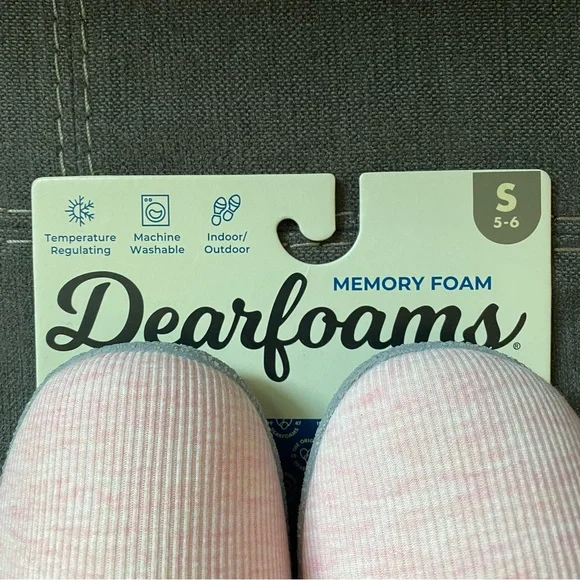 NWT Light pink & gray memory foam indoor/outdoor washable house slippers - Picture 4 of 6